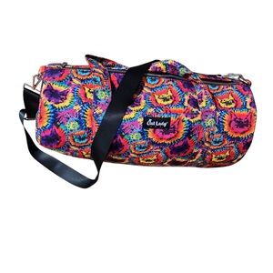 Kitty Cat Vibrant Red and Pink Travel Bags with Durable Fabric  Carrying Strap
